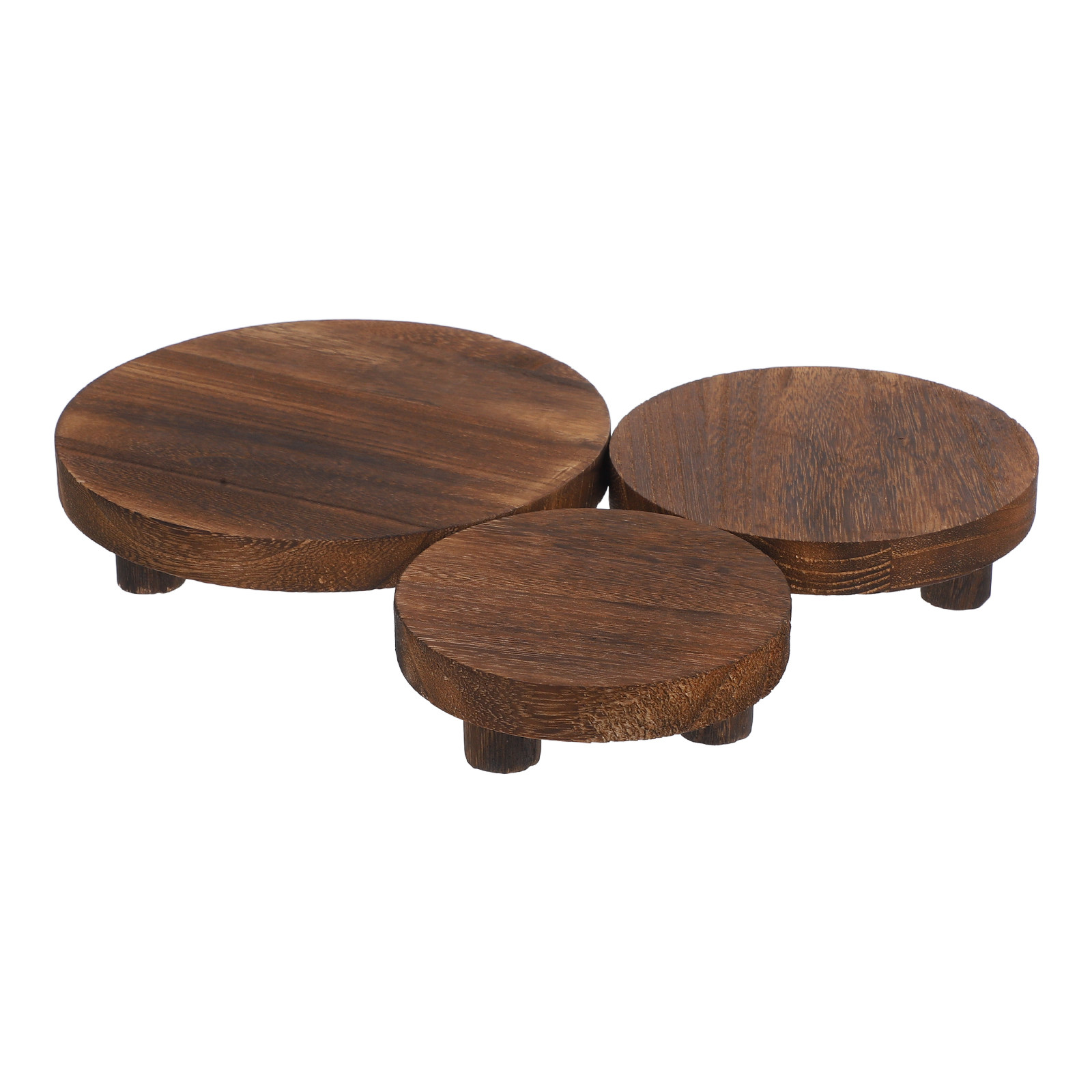 3Pcs Solid Wood Plant Stand Se - Display Risers Set recension och pris